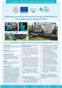 Addressing Water Sector Climate Change Vulnerabilities in the Outlying Island States of Palau