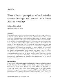 Article Woza Enanda: Perceptions of and Attitudes Towards Heritage And