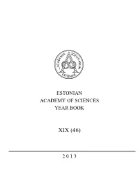 Estonian Academy of Sciences Yearbook 2013 XIX (46)