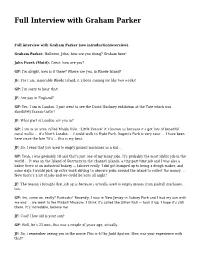 Full Interview with Graham Parker