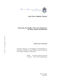 João Pedro Valladão Pinheiro Improving the Quality of the User