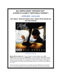 Nle Choppa Drops “Different Day” (A Remix of Lil Baby's “Emotionally