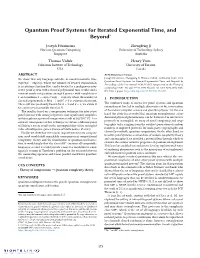 Quantum Proof Systems for Iterated Exponential Time, and Beyond∗