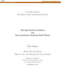 The Spin-Statistics Relation and Noncommutative Quantum Field Theory