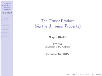 The Tensor Product and Induced Modules