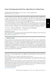40 Faster Pseudopolynomial Time Algorithms for Subset