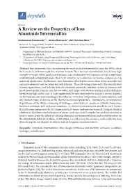 A Review on the Properties of Iron Aluminide Intermetallics
