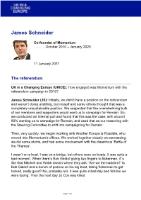 Brexit Interview: James Schneider