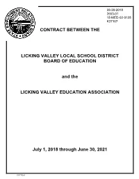 Contract Between the Licking Valley Local School