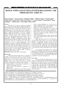 Duplicated Collecting System-Diagnostic and Therapeutic Aspects