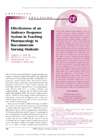 Effectiveness of an Audience Response System in Teaching