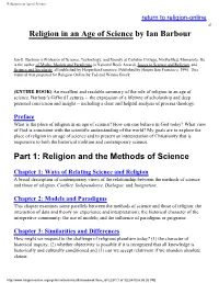 Religion in an Age of Science by Ian Barbour