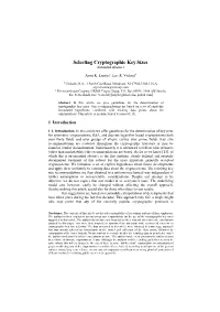 Selecting Cryptographic Key Sizes Extended Abstract
