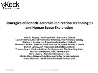 Synergies of Robotic Asteroid Redirection Technologies and Human Space Exploration