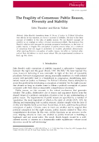 The Fragility of Consensus: Public Reason, Diversity and Stability