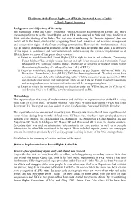 The Status of the Forest Rights Act (FRA) in Protected Areas of India a Draft Report Summary