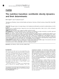 Worldwide Obesity Dynamics and Their Determinants