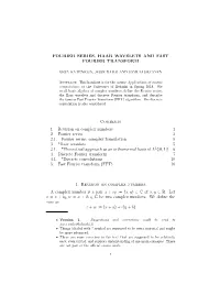 Fourier Series, Haar Wavelets and Fast Fourier Transform
