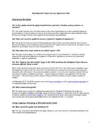 Howopenisit? Open Access Spectrum FAQ How to Use the Guide Q1
