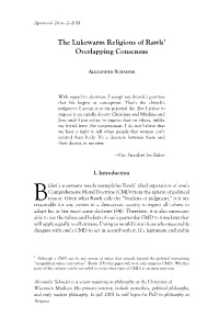 The Lukewarm Religions of Rawls' Overlapping Consensus