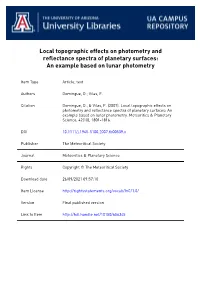 An Example Based on Lunar Photometry