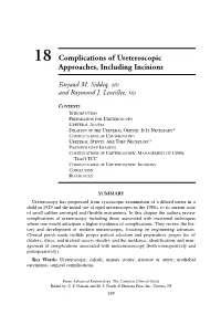Complications of Ureteroscopic Approaches, Including Incisions