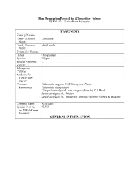 Draft Plant Propagation Protocol
