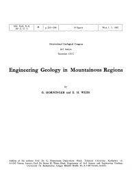 Engineering Geology in Mountainous Regions