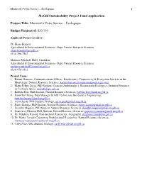 Mcgill Sustainability Project Fund Application