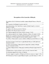 Recognition of the Khojaly Genocide at the ICO