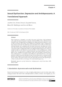 Sexual Dysfunction, Depression and Antidepressants: a Translational Approach