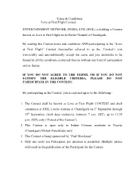 Terms & Conditions Love at First Flight Contest