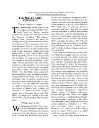 The Miller-Urey Experiment