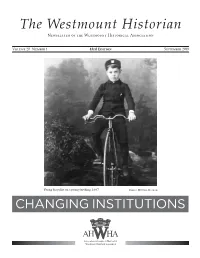 The Westmount Historian Newsletter of the Westmount Historical Association