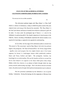 V Stage One of the Alchemical Synthesis Calcination
