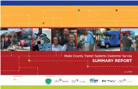Wake County Transit Systems Customer Survey Final Report June