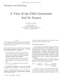 A View of the Fifth Generation and Its Impact