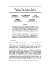 All-Action Policy Gradient Methods: a Numerical Integration Approach