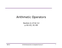 Arithmetic Operators