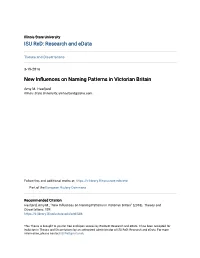 New Influences on Naming Patterns in Victorian Britain