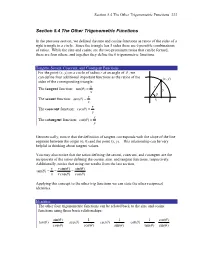 Section 5.4 the Other Trigonometric Functions 333