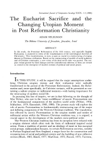 The Eucharist Sacrifice and the Changing Utopian Moment in Post