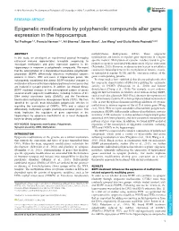 Epigenetic Modifications by Polyphenolic Compounds Alter Gene