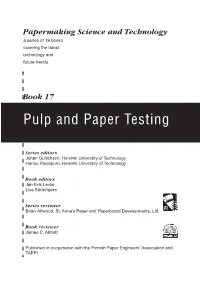 Pulp and Paper Testing