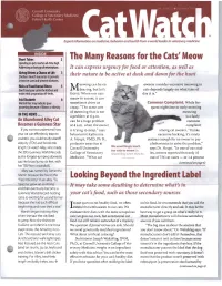 The Many Reasons for the Cats' Meow Looking Beyond the Ingredient Label