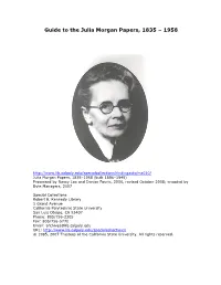 Guide to the Julia Morgan Papers, 1835 – 1958