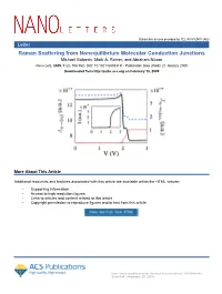 Raman Scattering from Nonequilibrium Molecular Conduction Junctions Michael Galperin, Mark A