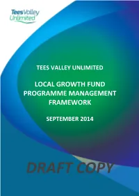 Tees Valley Local Growth Fund Programme Management Framework