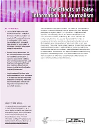 The Effects of False Information on Journalism