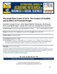 The Israel-Gaza Crises of 2014: the Conduct of Hostility and Its Effect on Protected People
